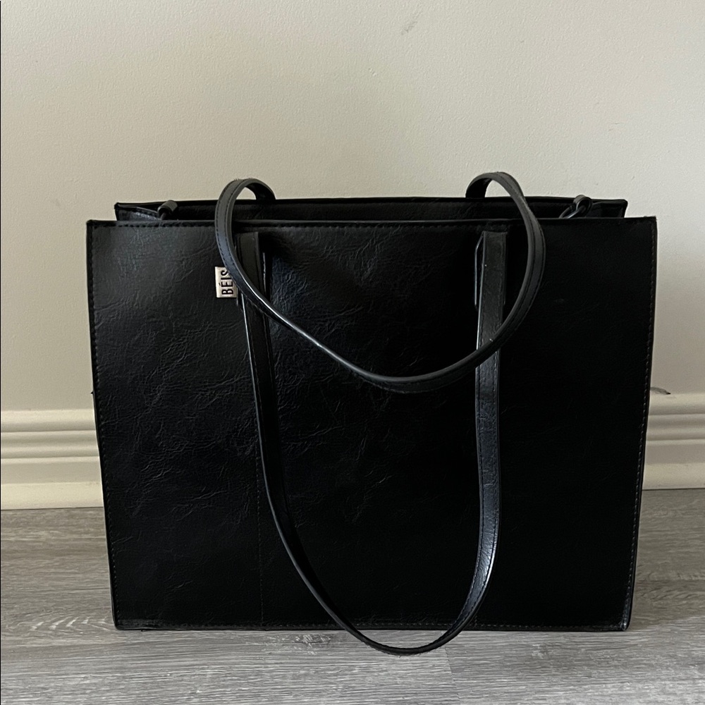 Elegant Black Beis work Tote Bag